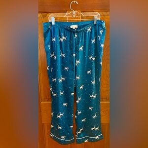 LOFT pajama pants, size L, teal/zebra print 🐝